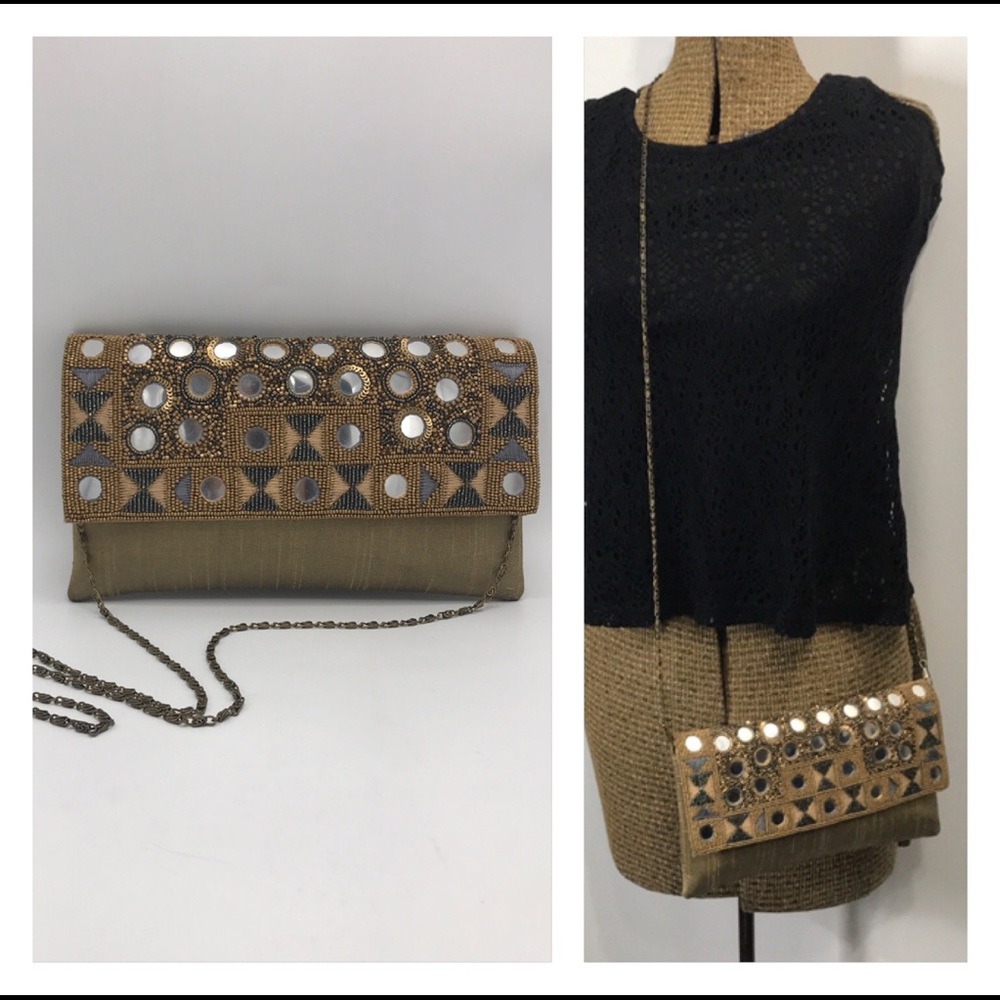Sitara Trendy Bolso Beaded Clutch Crossbody Bag